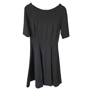 Kate Spade Womens Black Ponte Knit Dress Lace Up Back Fit Flare Cocktail Size XS